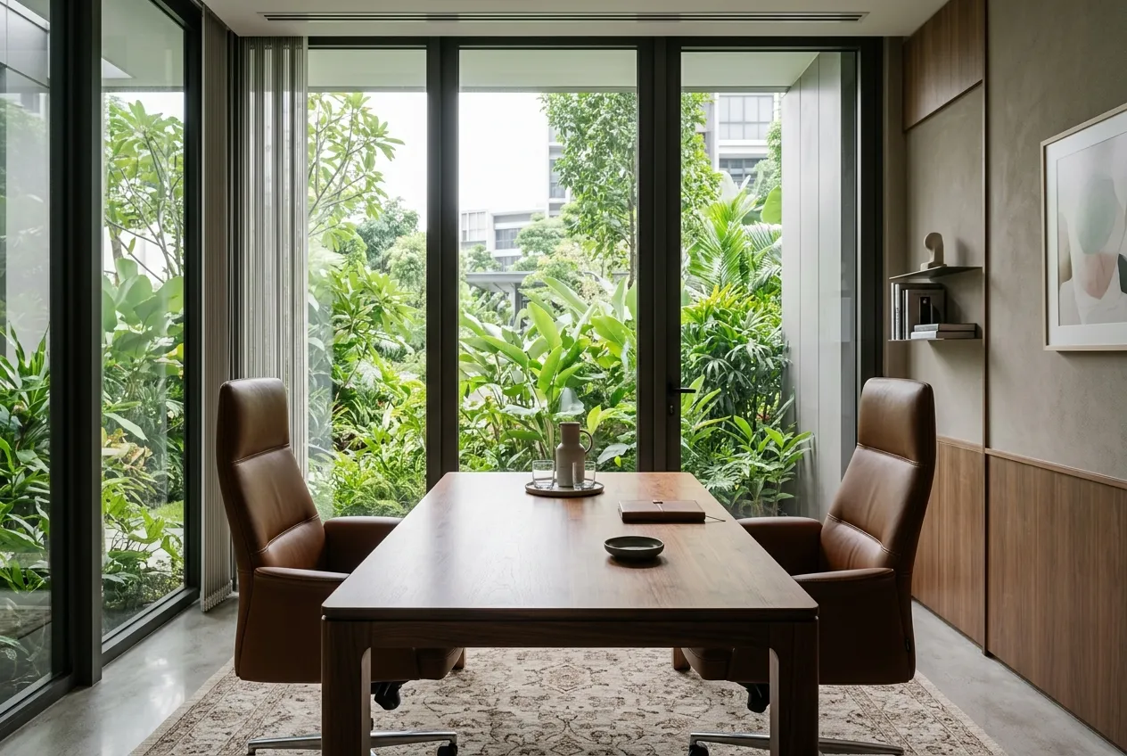 Private Singapore advisory setting representing the calm and discretion of Celeste Lim's estate planning practice